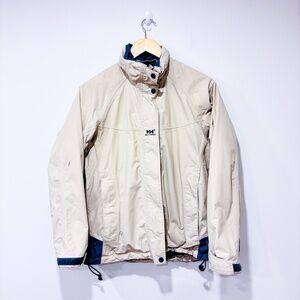 HELLY HANSEN – Beige waterproof jacket | Lightweight outdoor coat | Small *